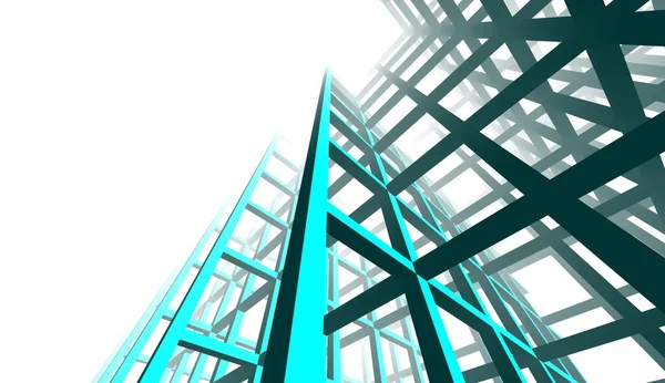 Abstrakt Arkitektonisk Tapet Skyskraber Design Digital Koncept Baggrund - Stock-foto