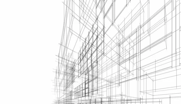 Abstraktní Architektonické Tapety Mrakodrap Design Digitální Koncept Pozadí — Stock fotografie