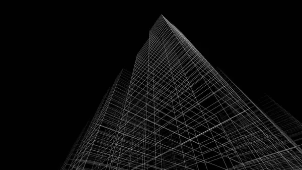 Абстрактный Архитектурный Дизайн Обоев Небоскреба Цифровой Концепт Фон — стоковое фото