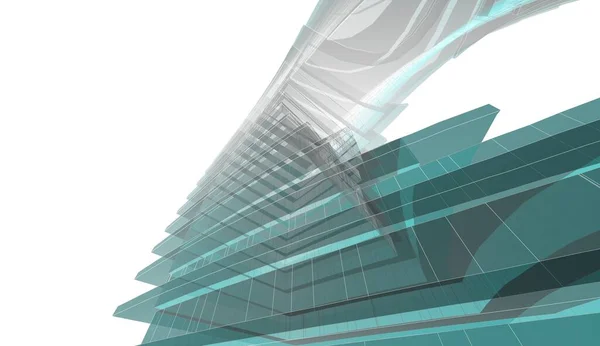 Abstrakcyjny Projekt Tapety Architektonicznej Drapacz Chmur Cyfrowe Tło Koncepcyjne — Zdjęcie stockowe