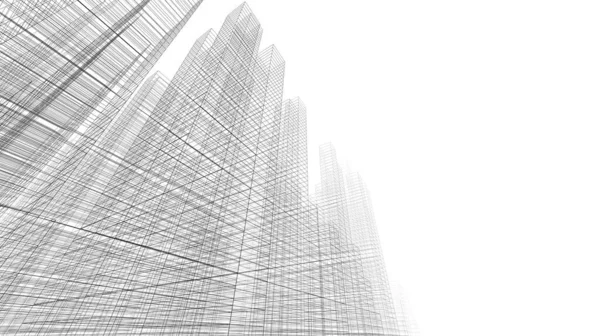 Abstract Architectonisch Behang Wolkenkrabber Ontwerp Digitaal Concept Achtergrond — Stockfoto