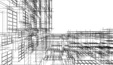 soyut mimari duvar kağıdı gökdelen tasarımı, dijital konsept arkaplan