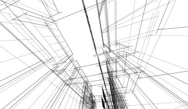 soyut mimari duvar kağıdı gökdelen tasarımı, dijital konsept arkaplan