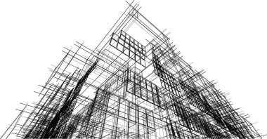 soyut mimari duvar kağıdı gökdelen tasarımı, dijital konsept arkaplan