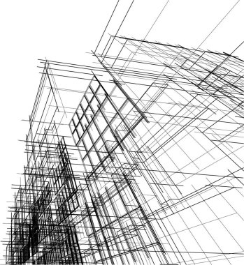 soyut mimari duvar kağıdı gökdelen tasarımı, dijital konsept arkaplan