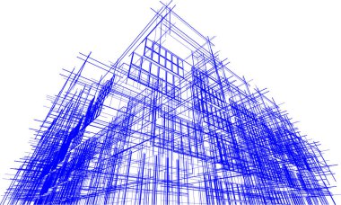 soyut mimari duvar kağıdı gökdelen tasarımı, dijital konsept arkaplan