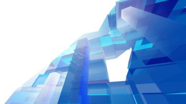 Modern mimari binası 3d illüstrasyon tasarımı