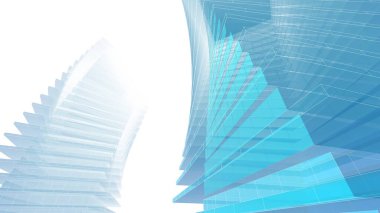 Modern mimari binası 3d illüstrasyon tasarımı