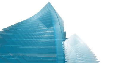 Modern mimari binası 3d illüstrasyon tasarımı