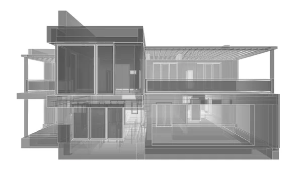 现代建筑3D图解设计 — 图库照片