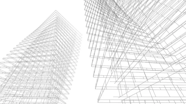 Arquitetura Moderna Construção Ilustração Design — Fotografia de Stock