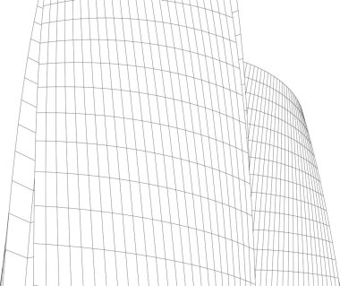 Soyut mimari arka plan 3d vektör illüstrasyonu