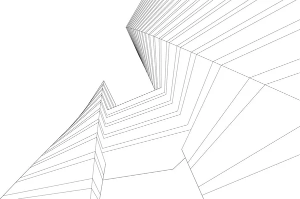 摘要建筑背景3D矢量图解 — 图库矢量图片