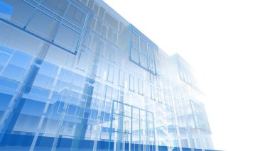 Modern mimari binası 3d illüstrasyon tasarımı