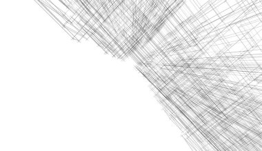 Modern mimari binası 3d illüstrasyon tasarımı