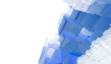 Modern mimari binası 3d illüstrasyon tasarımı