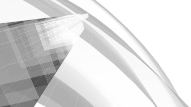 Modern mimari binası 3d illüstrasyon tasarımı