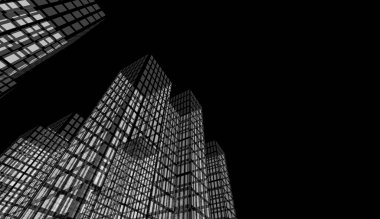 Modern mimari binası 3d illüstrasyon tasarımı