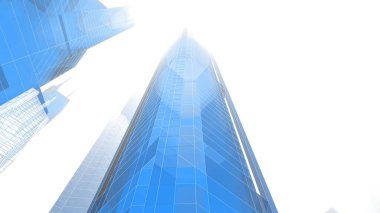 Modern mimari binası 3d illüstrasyon tasarımı