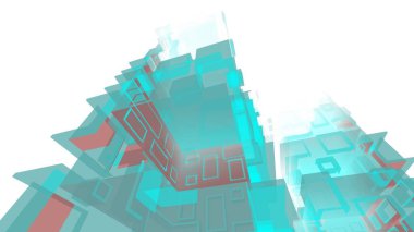 Modern mimari binası 3d illüstrasyon tasarımı