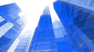 Modern mimari binası 3d illüstrasyon tasarımı