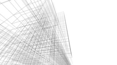 Modern mimari binası 3d illüstrasyon tasarımı