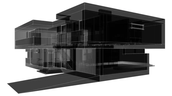 Дизайн Иллюстраций Здания Современной Архитектуры — стоковое фото