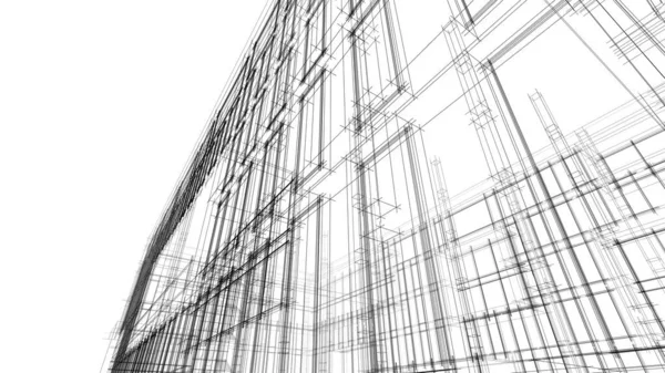 Architettura Moderna Edificio Disegno Illustrazione — Foto Stock