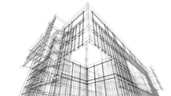 Arquitetura Moderna Construção Ilustração Design — Fotografia de Stock
