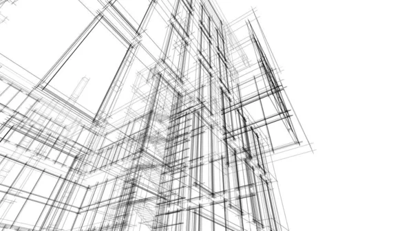 Nowoczesna Architektura Budynku Ilustracji Projektu — Zdjęcie stockowe