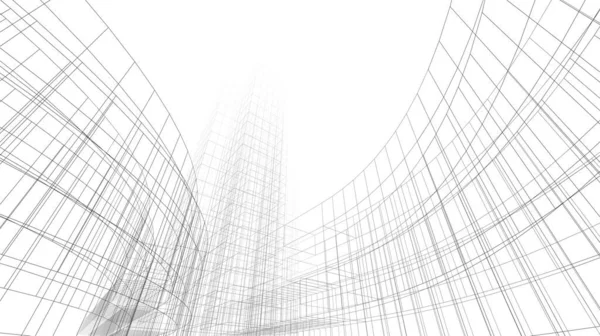 现代建筑3D图解设计 — 图库照片