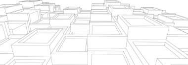 Soyut mimari arka plan 3d vektör illüstrasyonu