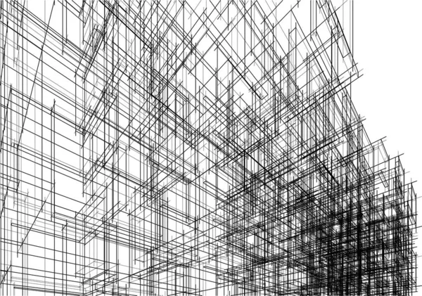 Illustration Vectorielle Fond Architecture Abstraite — Image vectorielle