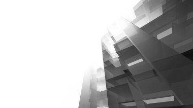 Modern mimari binası 3d illüstrasyon tasarımı