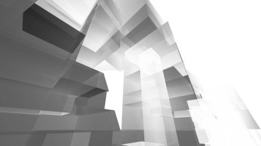 Modern mimari binası 3d illüstrasyon tasarımı