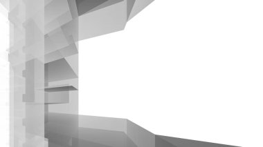 Modern mimari binası 3d illüstrasyon tasarımı