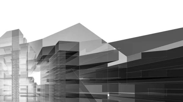 Modern Arkitektur Byggnad Illustration Design — Stockfoto