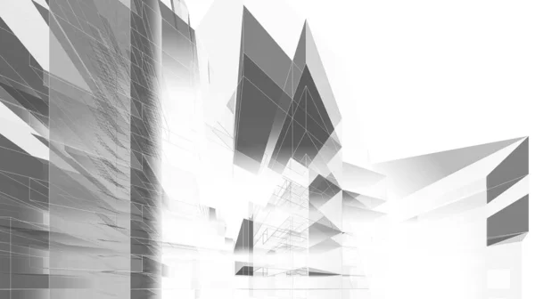 Moderni Arkkitehtuuri Rakennus Kuvituksen Suunnittelu — kuvapankkivalokuva