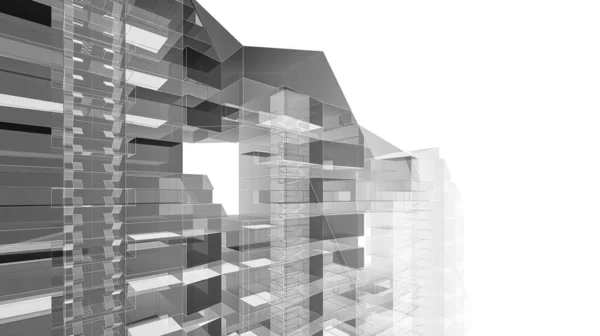 Дизайн Иллюстраций Здания Современной Архитектуры — стоковое фото