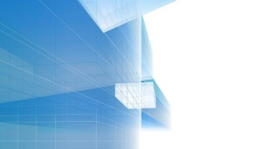 Gelecek perspektifi, soyut mimari duvar kağıdı tasarımı, dijital konsept arkaplan