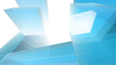 Gelecek perspektifi, soyut mimari duvar kağıdı tasarımı, dijital konsept arkaplan