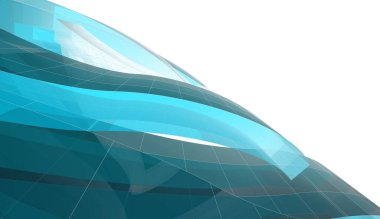 Gelecek perspektifi, soyut mimari duvar kağıdı tasarımı, dijital konsept arkaplan