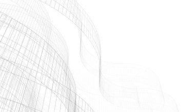 Gelecek perspektifi, soyut mimari duvar kağıdı tasarımı, dijital konsept arkaplan