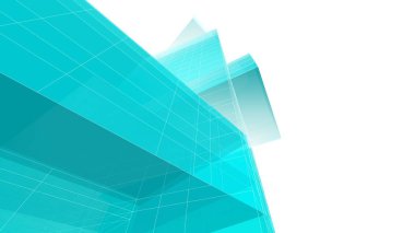 Gelecek perspektifi, soyut mimari duvar kağıdı tasarımı, dijital konsept arkaplan