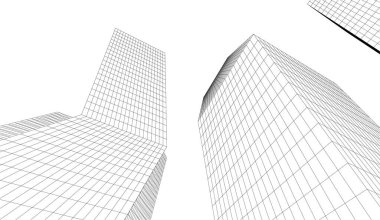 soyut mimari duvar kağıdı gökdelen tasarımı, dijital konsept arkaplan