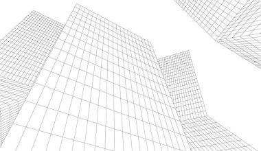 soyut mimari duvar kağıdı gökdelen tasarımı, dijital konsept arkaplan