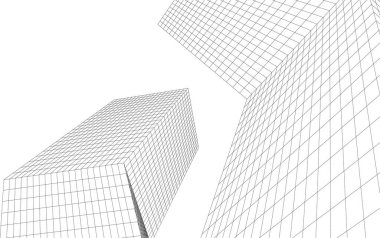 soyut mimari duvar kağıdı gökdelen tasarımı, dijital konsept arkaplan