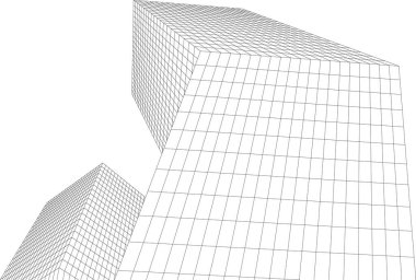 soyut mimari duvar kağıdı gökdelen tasarımı, dijital konsept arkaplan