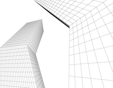 soyut mimari duvar kağıdı gökdelen tasarımı, dijital konsept arkaplan