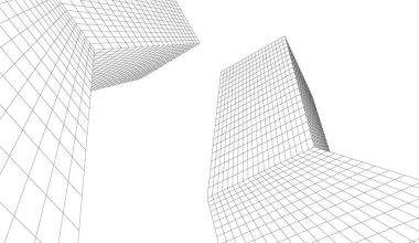 soyut mimari duvar kağıdı gökdelen tasarımı, dijital konsept arkaplan